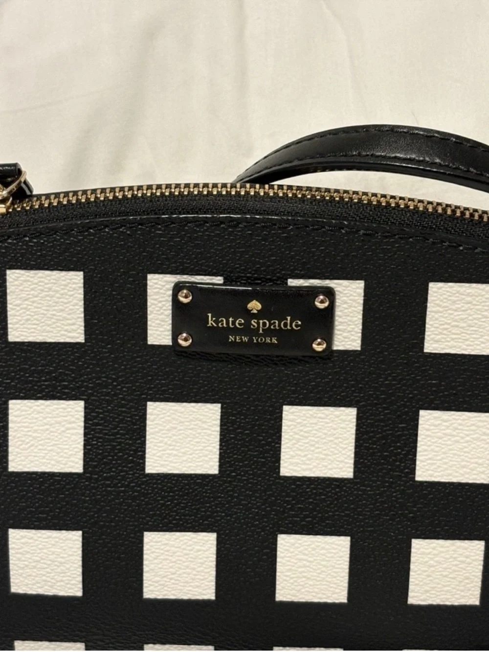 kate spade Black & White Gingham Crossbody Bag